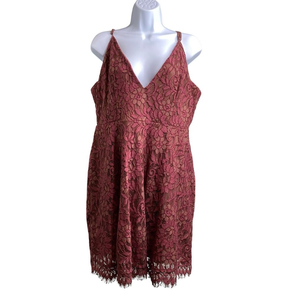 NBD Revolve Rosey Pink Lace Dress Size XL Rosette Fairy Babydoll Whimsigoth Boho